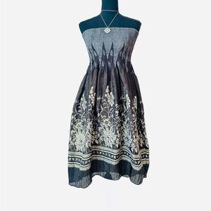 #58 LAPIS ~ Black, Gray, Silver and Gold Metallic Dress/Skirt Fully Lined OS